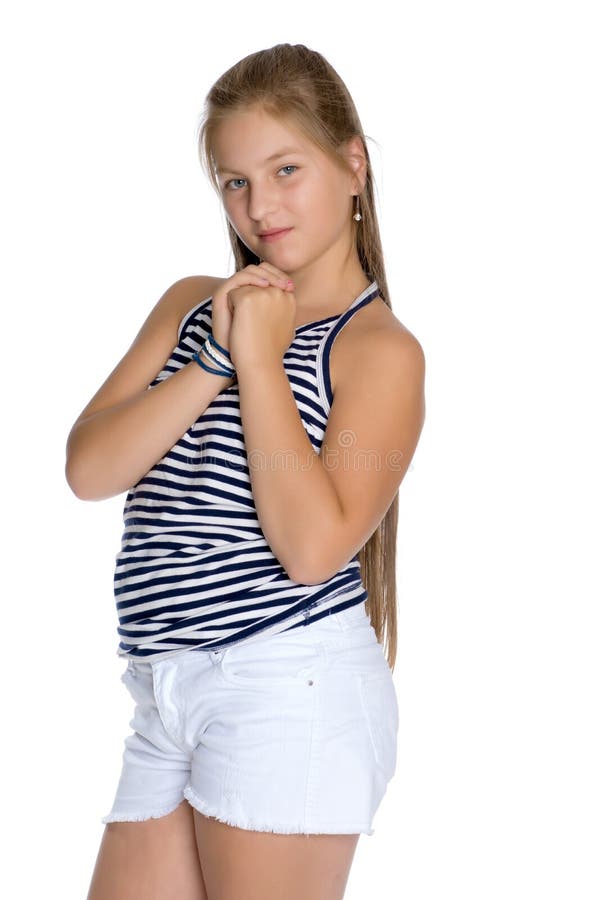 Teenage girl, studio photo stock image. Image of happiness - 110719927