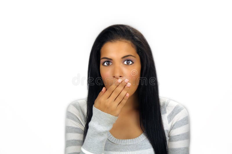 Beautiful Teen Latina Shocked or Embarrassed stock image Beautiful Teen Latina Shocked or Embarrassed stock image