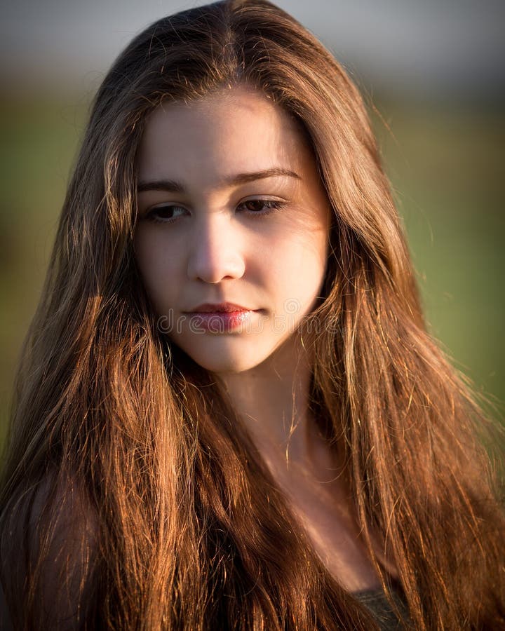 Beautiful Teenage Ginger Girl Outside Stock Image - Image of woman ...