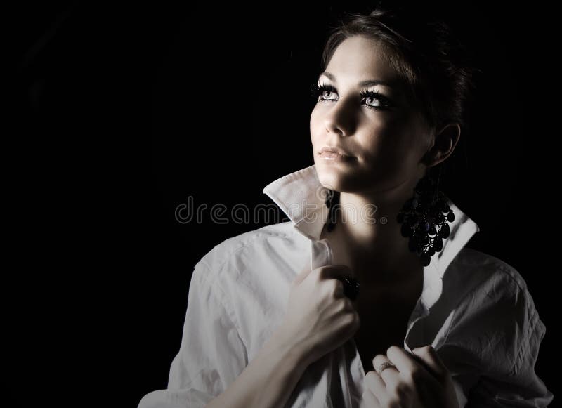 Beautiful Teenage Girl Looking Up