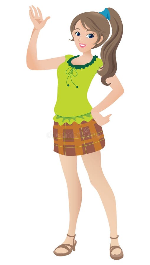 Beautiful Teenage Girl with a Ponytail Stock Vector - Illustration of teen, cartoon: 17678941 Beautiful Teenage Girl with a Ponytail Stock Vector - Illustration of teen, cartoon: 17678941