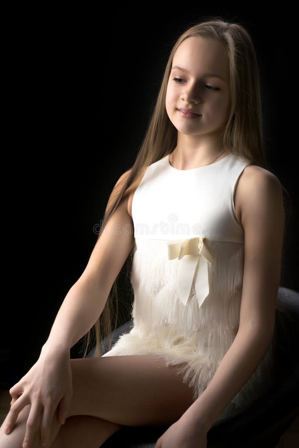 Teenage girl, studio photo royalty free stock photo