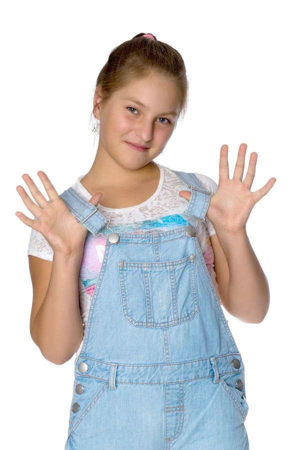 Teenage girl, studio photo