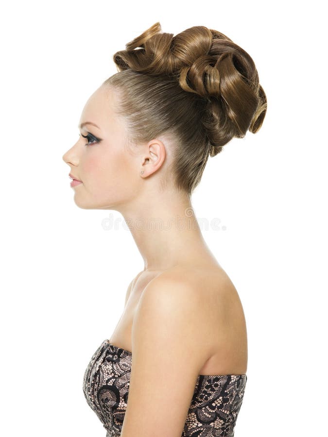 Beautiful teenager girl with creative hairstyle royalty free stock image Beautiful teenager girl with creative hairstyle royalty free stock image