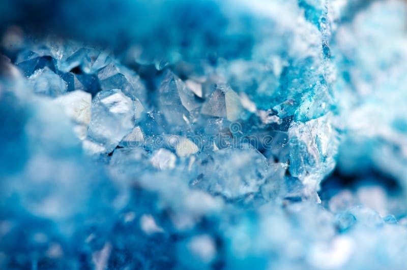 Beautiful Texture of Blue Crystals. Mineral Its Blurred Natural Stock ...