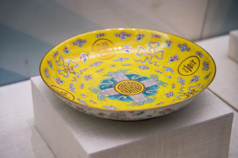 Beautiful traditional Chinese glazed porcelain royalty free stock photo