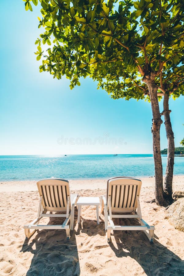 Background Abstract Summer Beach Vacation Deck Chair Umbrella Blue