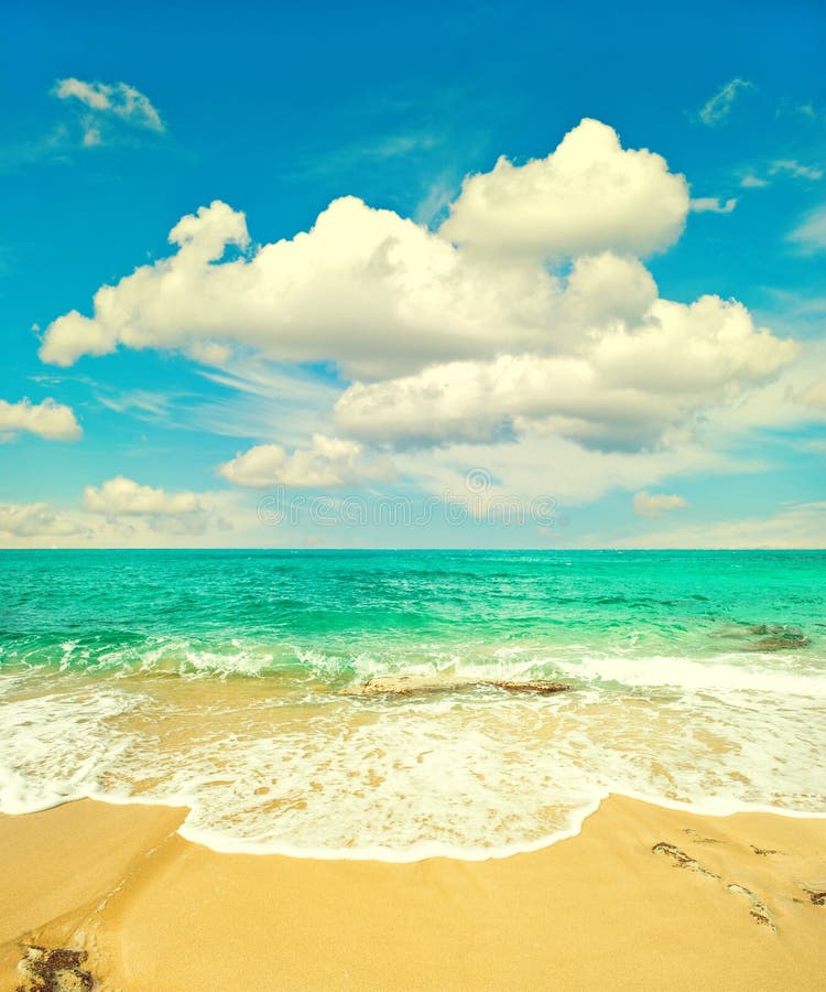 Turquoise Sea and Perfect Sunny Blue Sky Stock Image - Image of ...