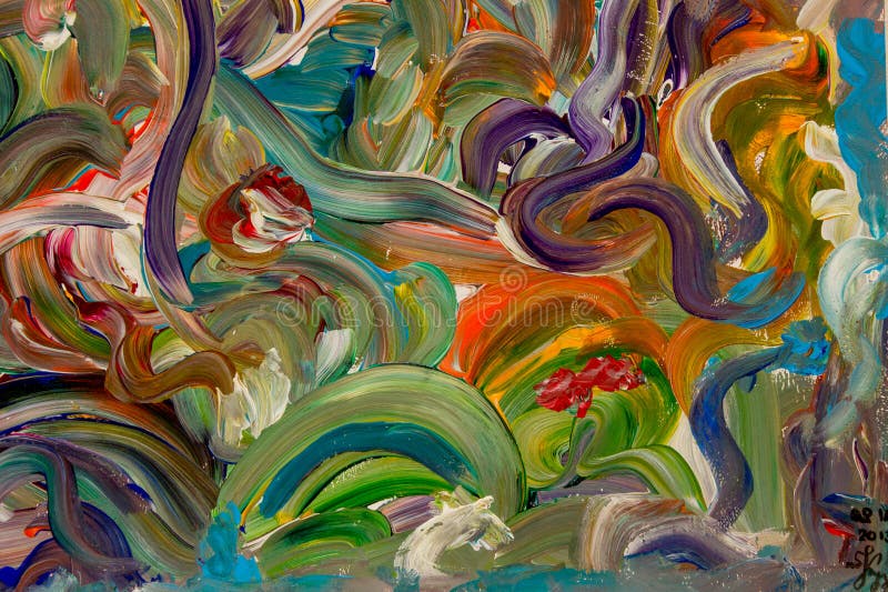 Beautiful unusual abstraction, interesting transformation of the form from one to another, a picture for the house..