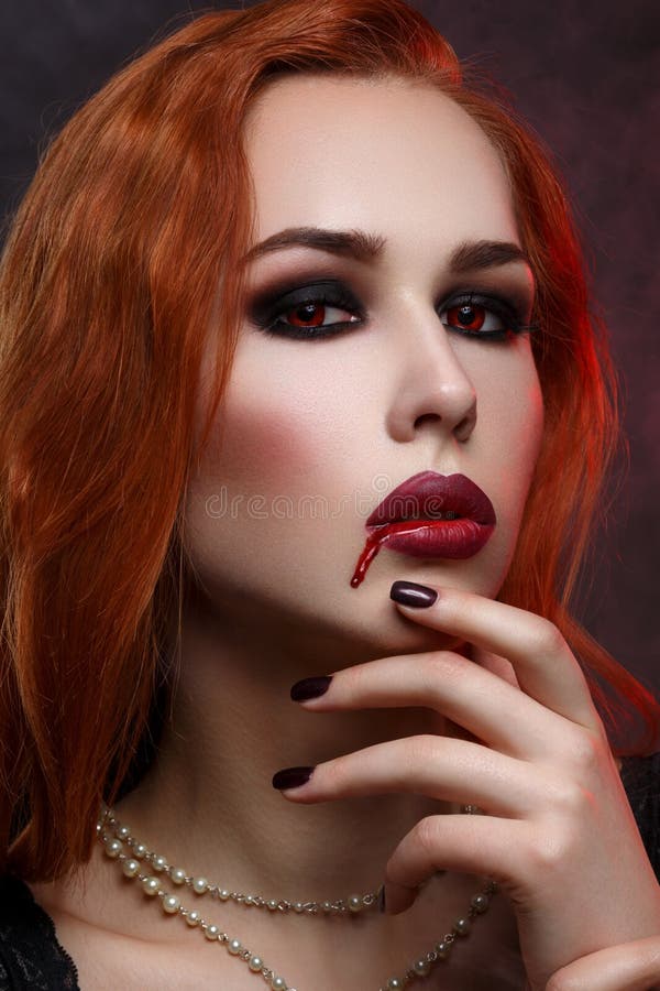 Beautiful Vampire Young Woman Stock Photo - Image of fear, death: 78500690