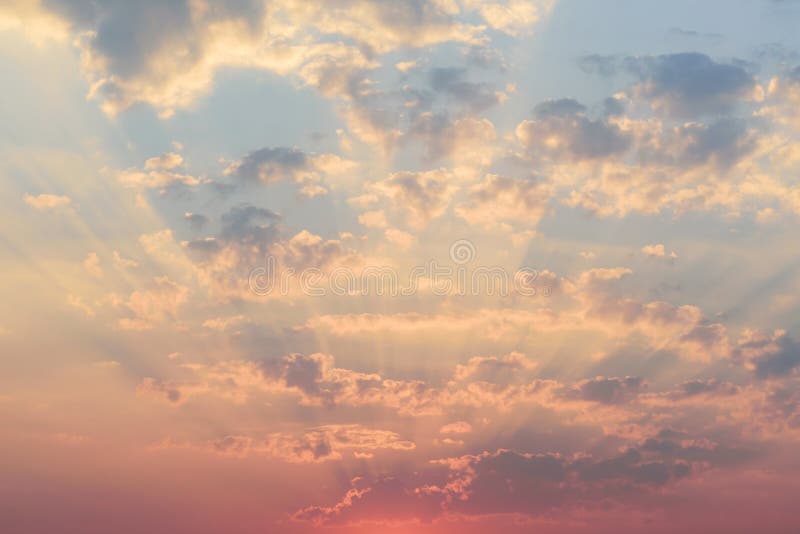 Beautiful Vanilla Sky with Clouds before Sunset Stock Photo - Image of  background, cloudy: 174161220