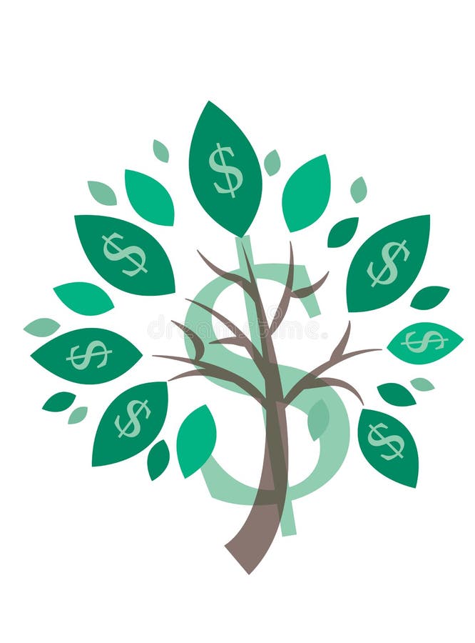 Beautiful vector image of the money tree-a symbol of successful business for web design on a white background. Beautiful vector image of the money tree-a symbol vector illustration Beautiful vector image of the money tree-a symbol of successful business for web design on a white background. Beautiful vector image of the money tree-a symbol vector illustration