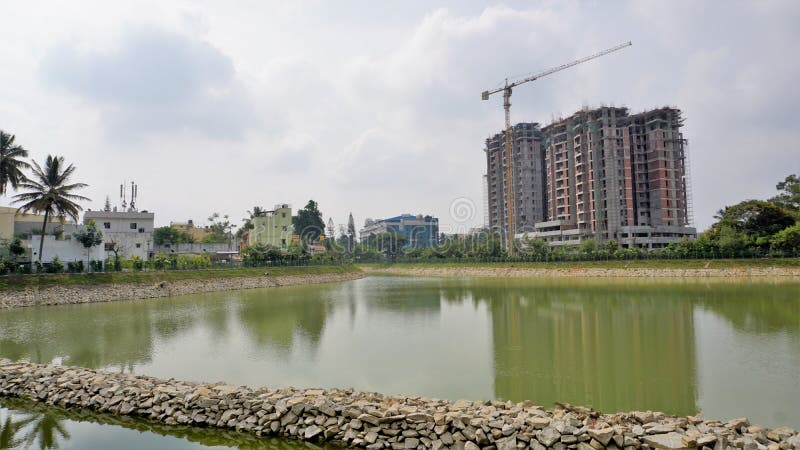 Beautiful view of BBMP Kalena Agrahara Lake. Spread across seven acres with freshwater, thick greenery lake