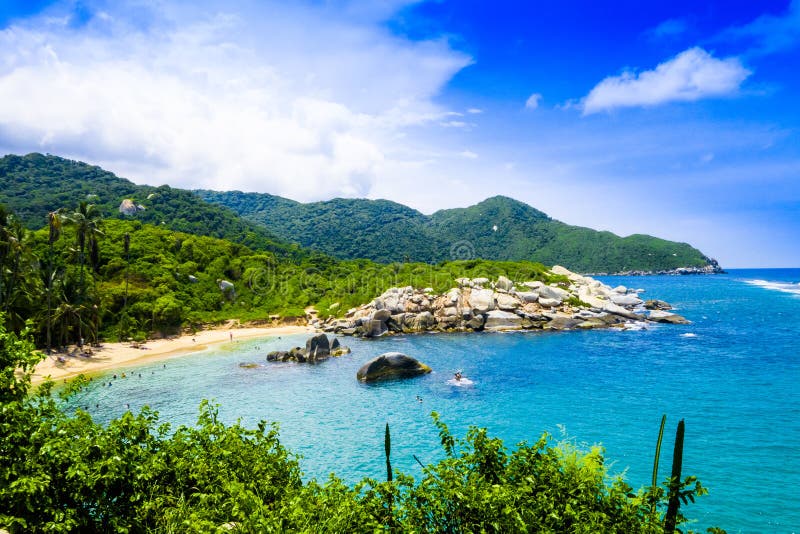 Beautiful view of beach at Cabo San Juan,Tayrona Natural National Park, Colombia