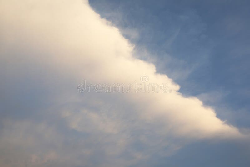 Beautiful view of blue sky with fluffy clouds stock photo