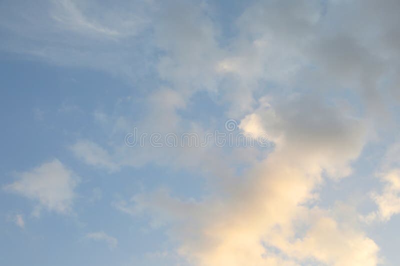 Beautiful view of blue sky with fluffy clouds stock image