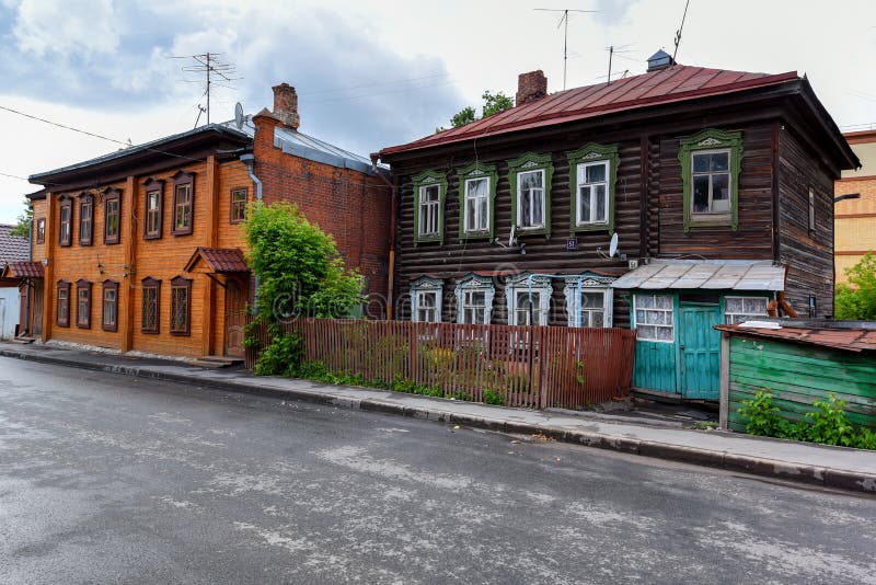 Colorful Old Tatar House In Kazan Russia Stock Photo 