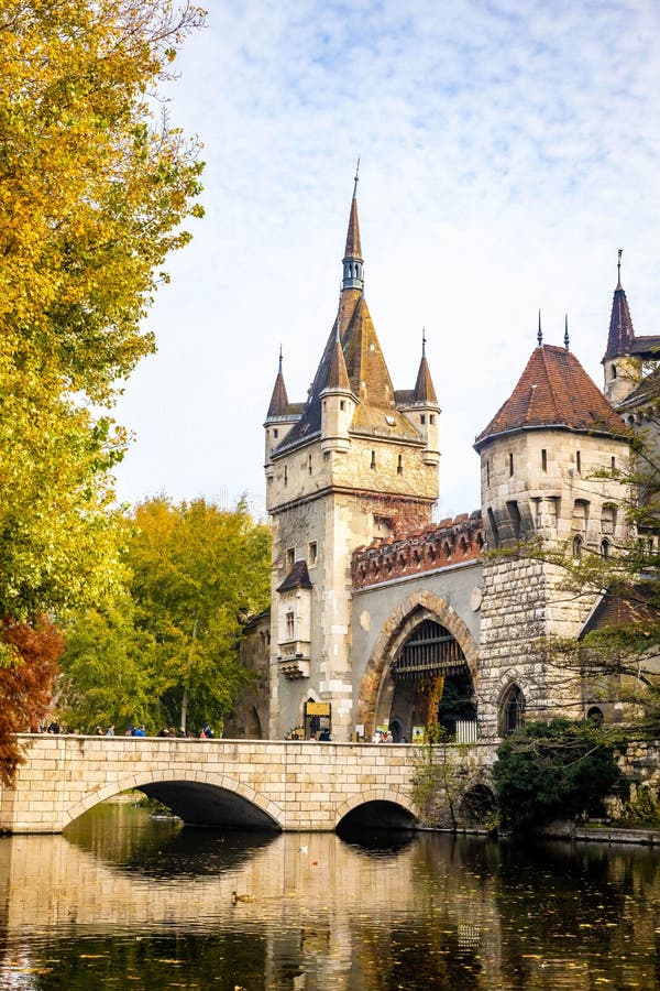 Beautiful View of Gatehouse Tower and Bridge at Fall Editorial