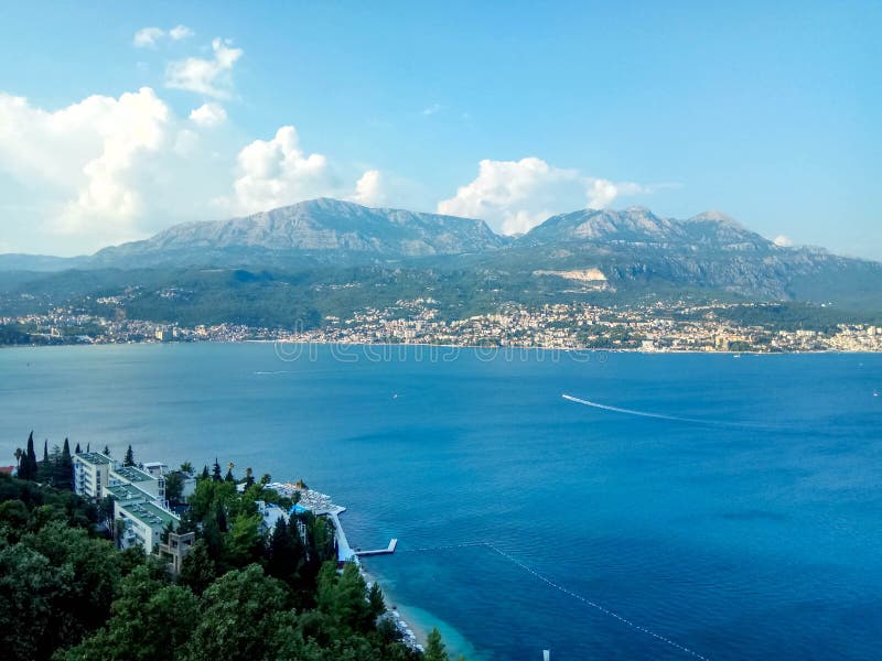 Beautiful View of Herceg Novi, the Sea and the Mountains Stock Photo ...