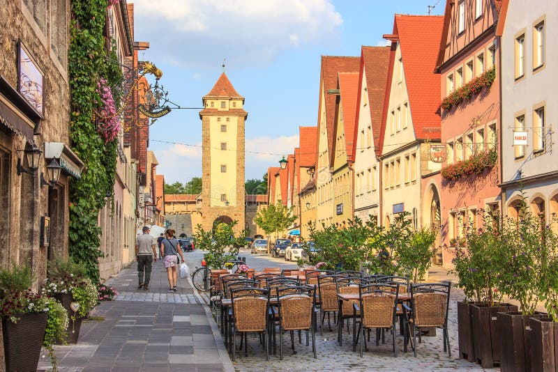 Beautiful view of the historic town of Rothenburg ob der Tauber, Bavaria, Germany