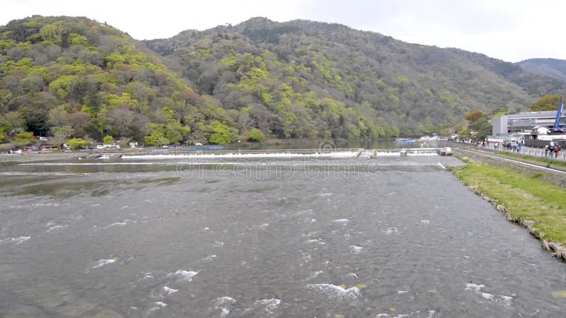 Beautiful view of the Katsura River of Kyoto, Japan, in the Arashiyama district