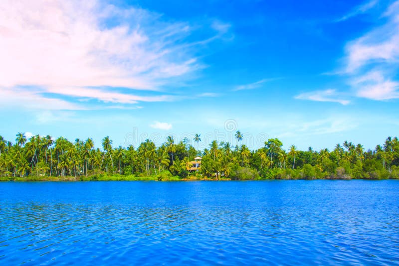 Beautiful view of Lake Koggala, Sri Lanka stock photo