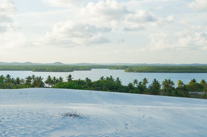 Beautiful view of Mangue Seco in Bahia, small fisherman`s beach