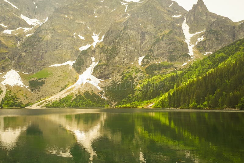 A Beautiful View of the `Morskie Oko ` Lake in the Polish Mountains in ...