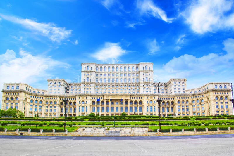 Beautiful view of the Palace of Parliament in Bucharest, Romania royalty free stock images