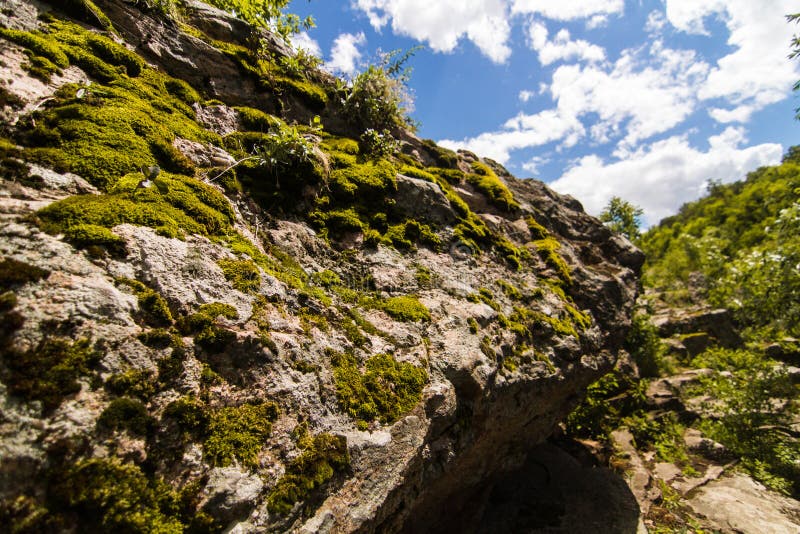 Beautiful view of rhe Hirskiy Tikich river and Buky`s canyon, Buky, Ukraine