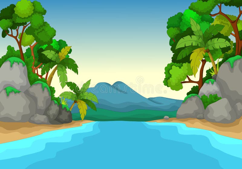 Beautiful View of River Cartoon with Forest Landscape Background Stock Illustration - Illustration of bird, cartoon: 70200343 Beautiful View of River Cartoon with Forest Landscape Background Stock Illustration - Illustration of bird, cartoon: 70200343
