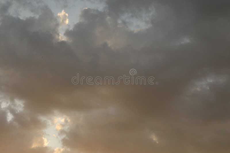 Beautiful view of sky with fluffy clouds royalty free stock photography