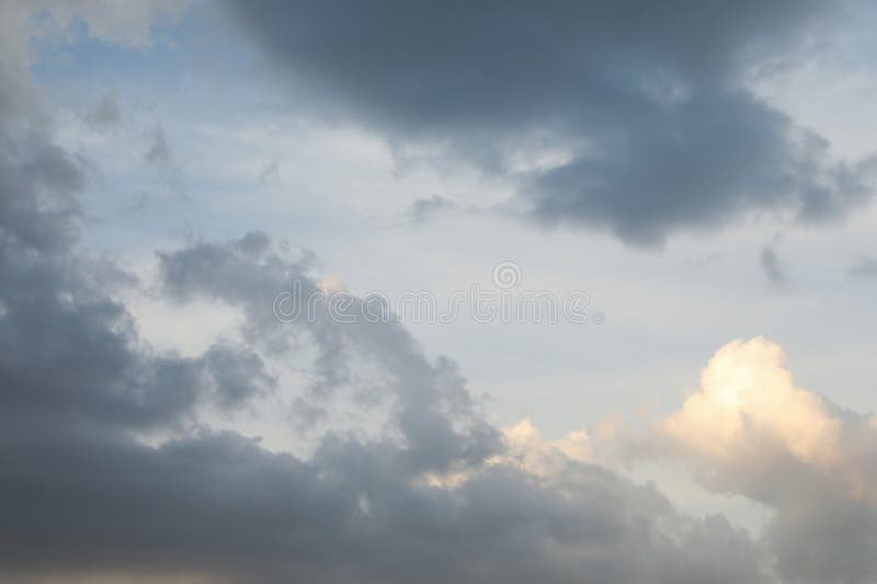 Beautiful view of sky with fluffy clouds stock photo