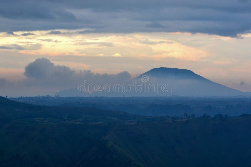 Beautiful View and Sunrise on Lake Toba from Berastagi, Medan