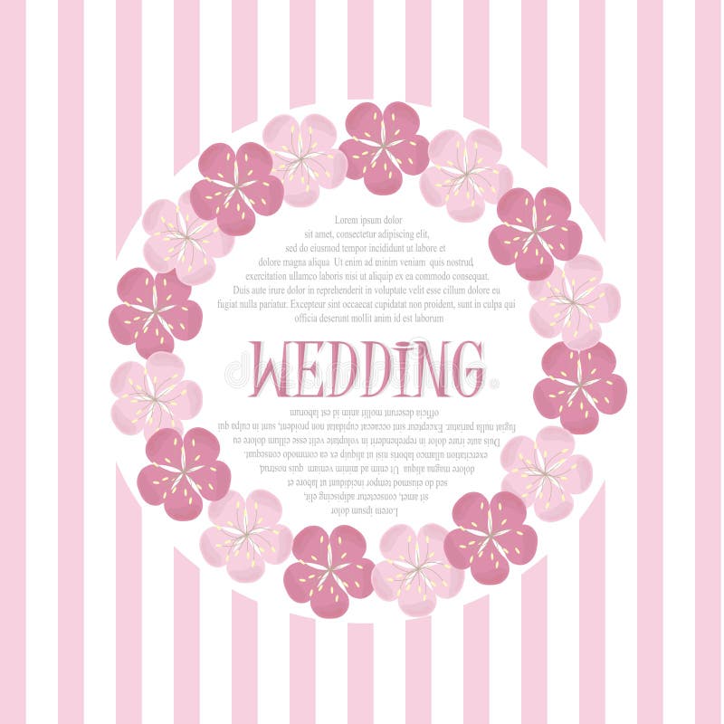 Beautiful vintage floral wedding invitation card, hand draw pink flowers, vector royalty free illustration Beautiful vintage floral wedding invitation card, hand draw pink flowers, vector royalty free illustration