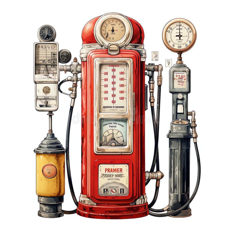 70+ Cartoon Of A Old Gas Pump Stock Illustrations, Royalty-Free