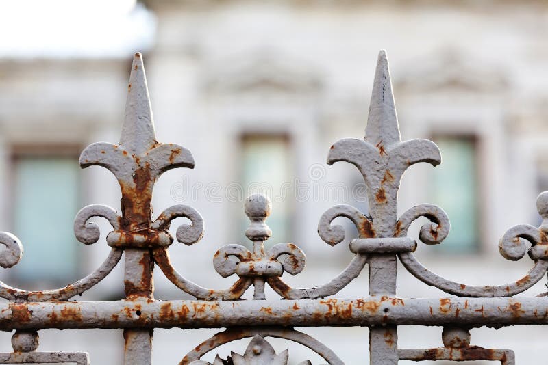 Beautiful vintage street fence decoration element. Soft focus photography royalty free stock images Beautiful vintage street fence decoration element. Soft focus photography royalty free stock images