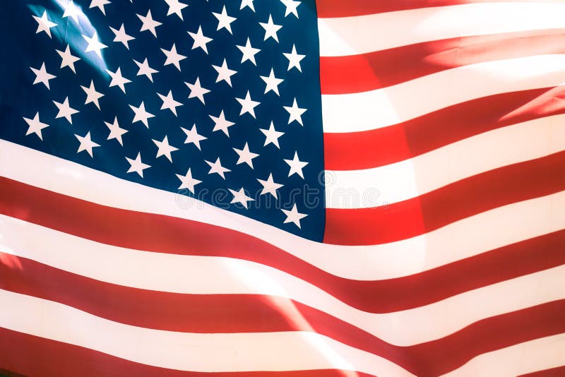 Beautiful vintage US flag waving