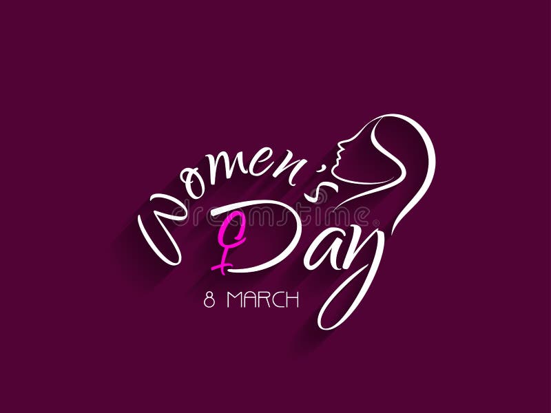 Beautiful Violet Color Womens Day Card Design. Stock Vector Illustration of isolated