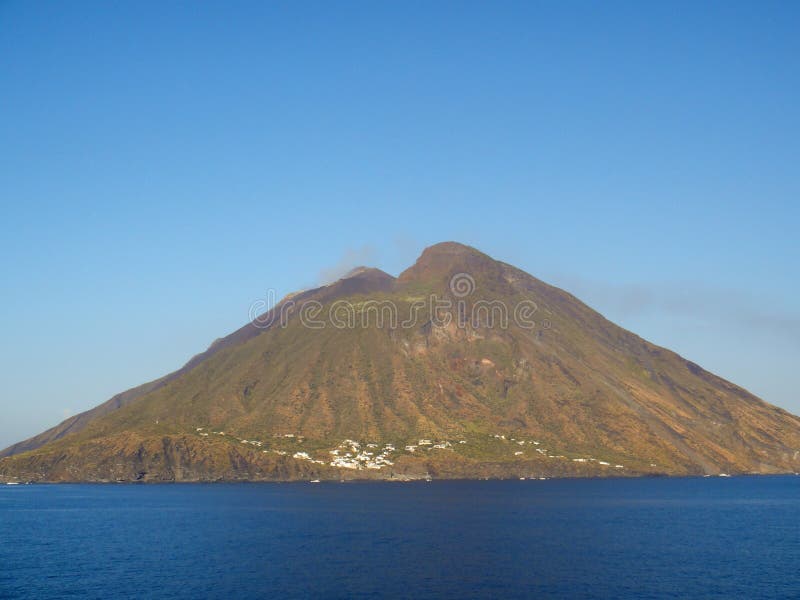 Beautiful Volcanic Island with Green Vegetation in the Mediterranean ...