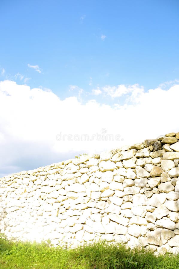 Beautiful wall with sky and green