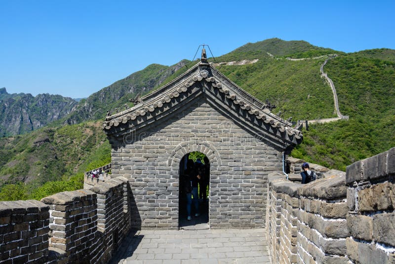 Beautiful Watchtower. the Great Wall of China Stock Image Image of
