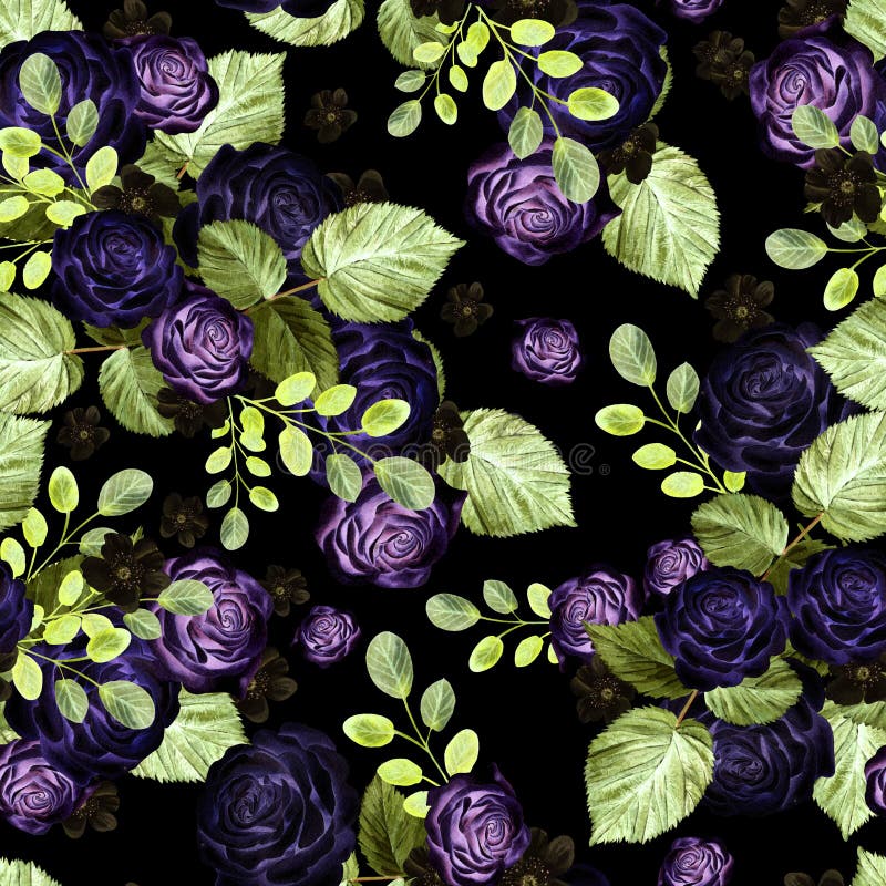 Beautiful watercolor bright pattern with roses flowers. royalty free stock image Beautiful watercolor bright pattern with roses flowers. royalty free stock image