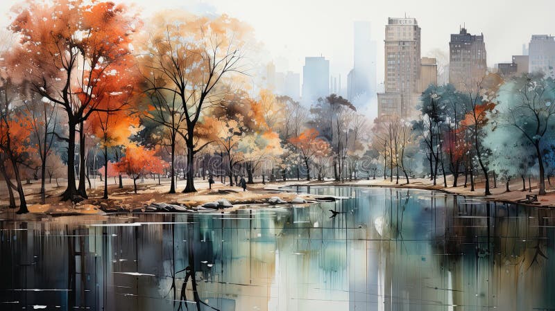 Beautiful watercolors of London city parks