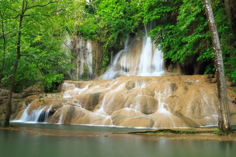 Beautiful waterfall in Kanchanaburi. Thailand