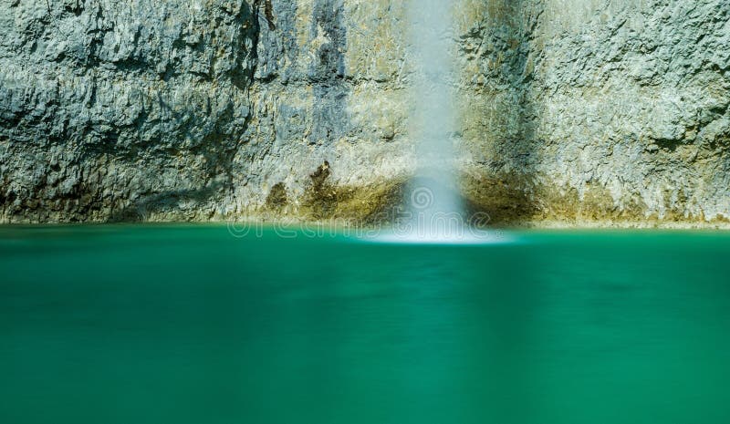 Beautiful waterfall Sopot in Istria, Croatia and the turquoise lake under it