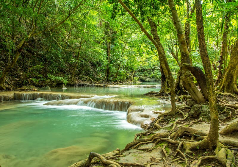 Beautiful Waterfall in Thailand Stock Image - Image of beautiful ...