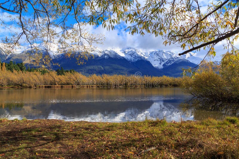 The Glenorchy Lagoon, Otago, South Island, New Zealand, in autumn