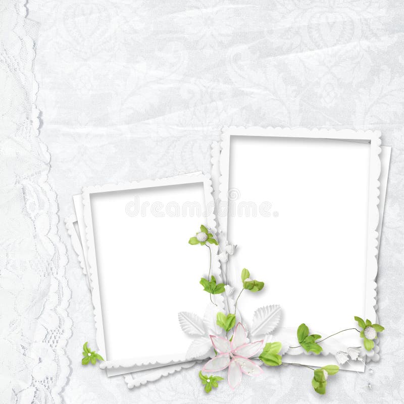 Beautiful White Frame for Two Photos Stock Illustration Illustration of bridal, holiday 23040657