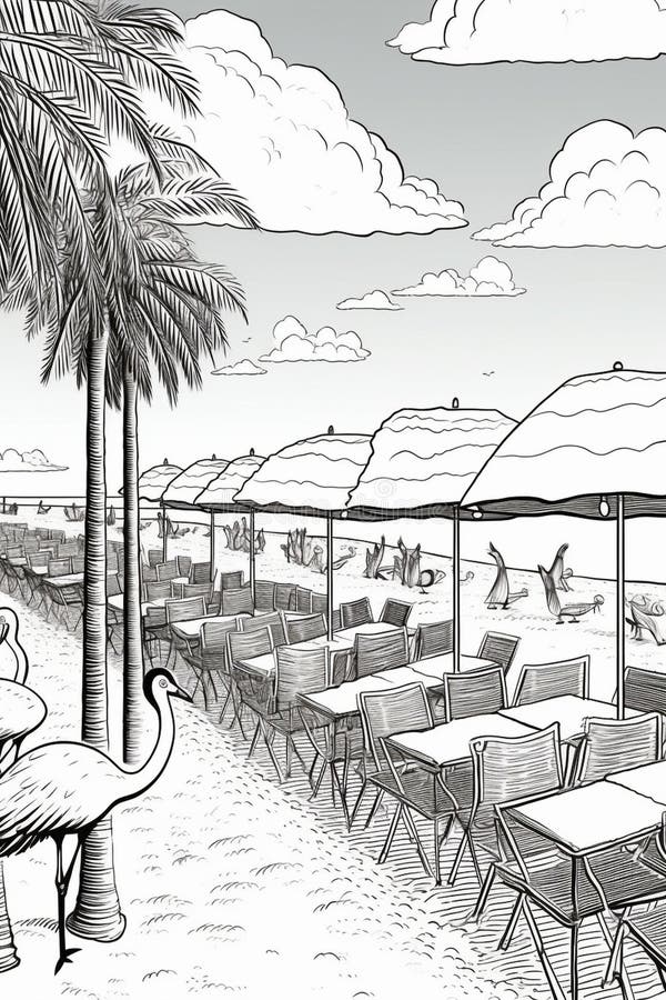 Beautiful white heron stands on golden beach with 1690444279563 2 royalty free illustration